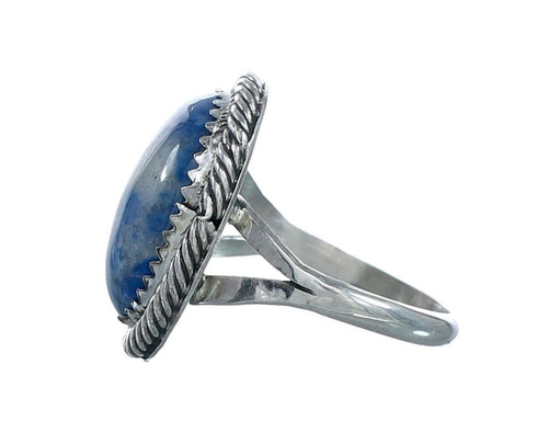Denim Lapis Navajo Sterling Silver Ring Size 7-3/4 NN20111